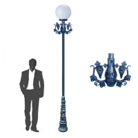 FS01++O support with a round lantern + plinth + decor H=3.35 m FS01++O support with a round lantern + plinth + decor H=3.35 m