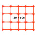 1.3x50m plastic fencing mesh PS40 40x40 mm